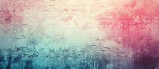 Obraz premium Textured backdrop with soft pink and blue gradient hues, abstract design with copy space for text placement.