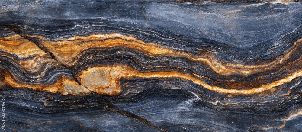 Poster abstract blue and gold marble texture background with natural veins and patterns suitable for variou