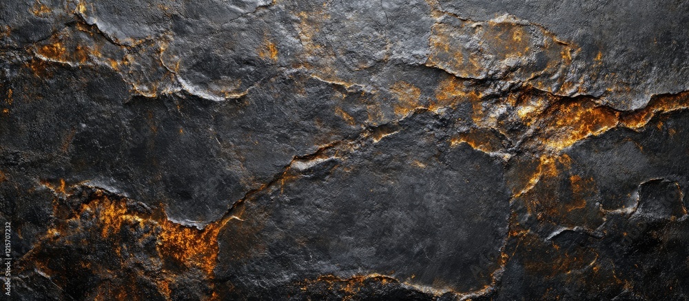 Poster dark textured stone surface with highlighting cracks and rich earthy tones suitable for backgrounds 