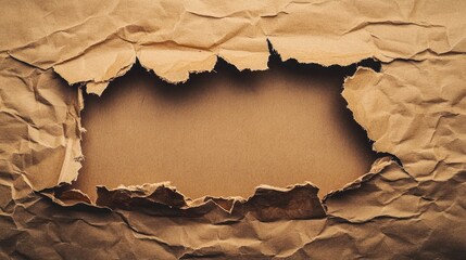 Agile Text Behind Torn Brown Paper with Blank Space for Text or Creative Design Placement