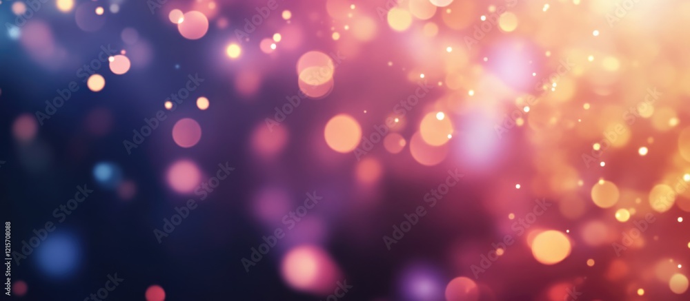 Poster abstract bokeh lights in purple and orange hues with soft focus and blurred background suitable for 