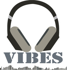 Editable Vector headphone design icon with Transparent background