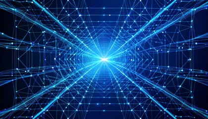 Obraz premium abstract blue digital network