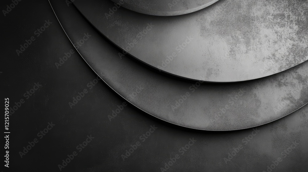 Aufkleber textured gray metallic background with layered curves ideal for minimalist design and copy placement