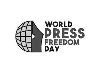 World Press Freedom Day. May 3. World pen icon. White background. Poster, banner, card, background.