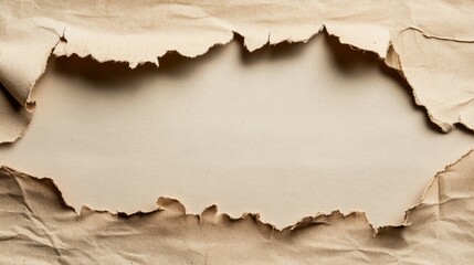 Vintage torn paper background with blank space for text or design elements, ideal for creative projects and artistic presentations.