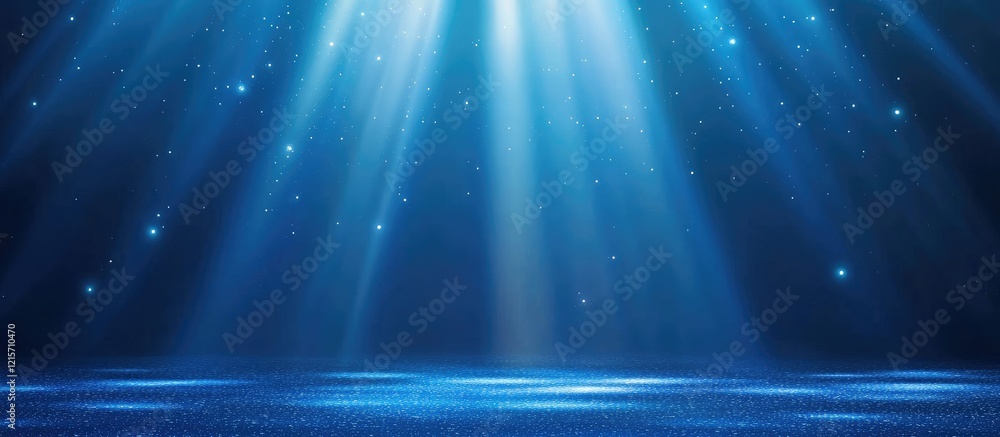 Poster blue light rays abstract background with copy space for text