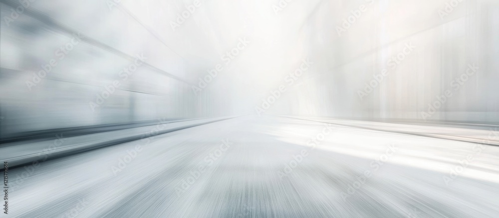 Poster abstract motion blur in a foggy urban environment with light tones and textures, featuring copy spac