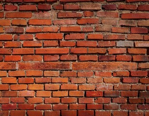Obraz premium empty aged brick wall texture painted worn wall surface grungy broad brick wall grunge red stone wall background dilapidated building facade with impaired plaster abstract web banner copyspace