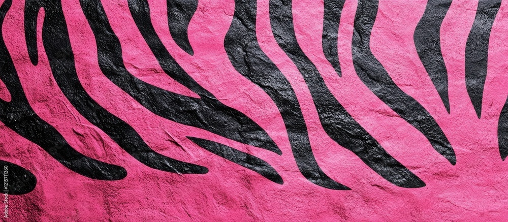 Poster vibrant pink zebra stripe texture background ideal for commercial designs featuring ample empty spac