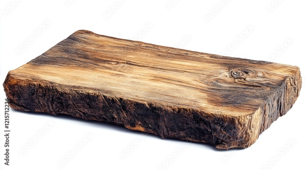 Aufkleber rustic aged wooden tabletop on white background providing ample empty space for text or graphic plac