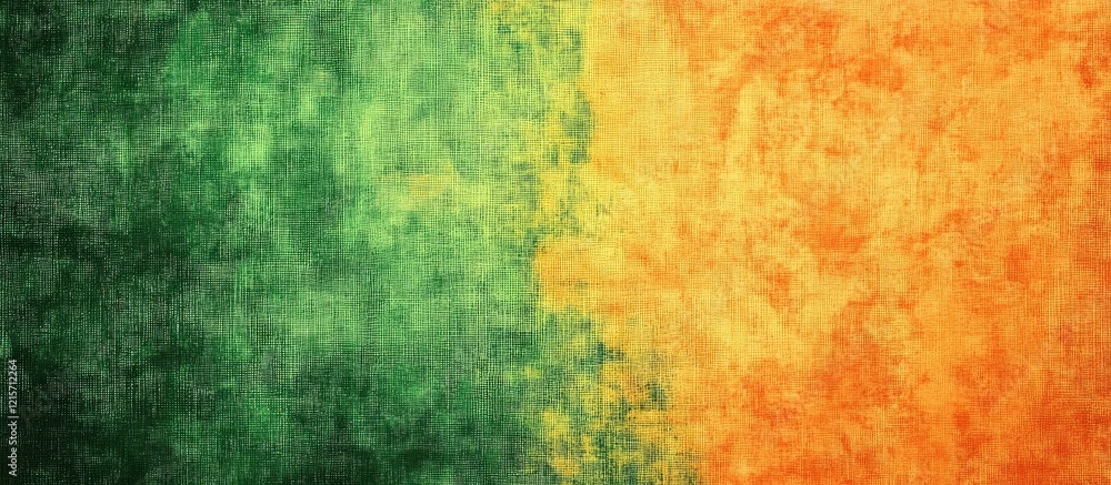 Poster textured abstract background with green and orange gradient hues featuring copy space for design pur