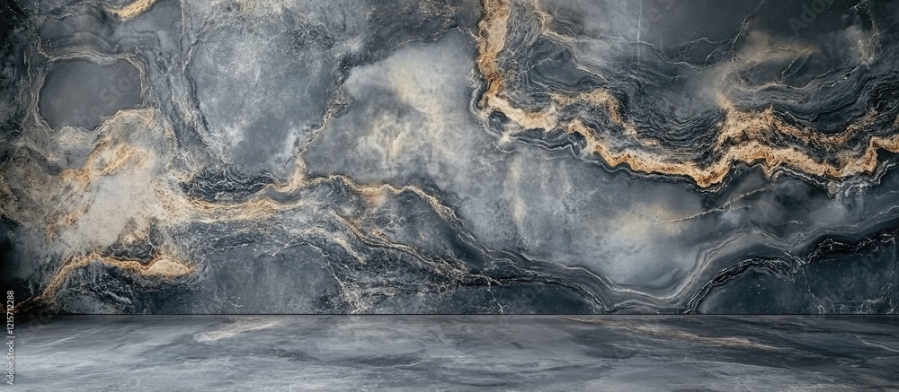 Poster elegant dark marble stone background with luxury granite tabletop for product display featuring gene