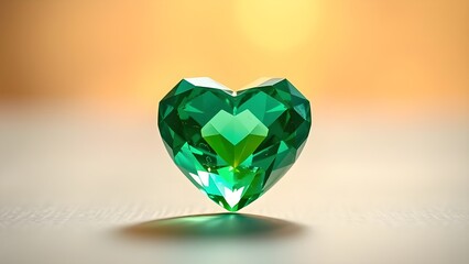 Fototapeta premium green heart shaped crystal