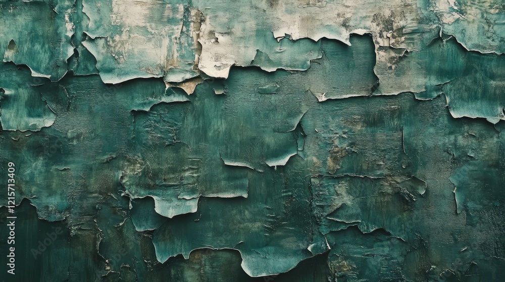 Aufkleber aged green peeling wood texture with empty space for text and design elements