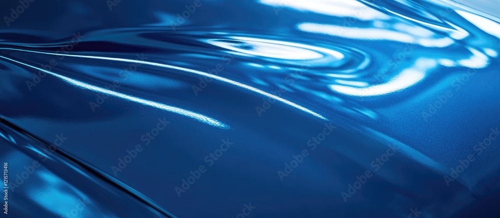 Poster shiny blue metallic texture with ripples and highlights suitable for background design and copy spac