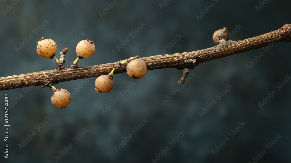 Aufkleber aging grape vine berries macro close up with blurred background offering ample copyspace for text an