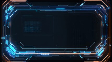 Obraz premium Futuristic Virtual Code Frame for AI Development with Empty Space for Text Integration