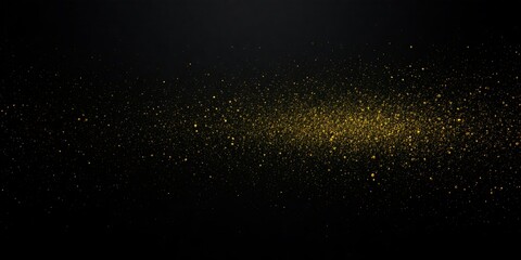 Fototapeta premium Golden dust particles floating, dark background, celebratory event