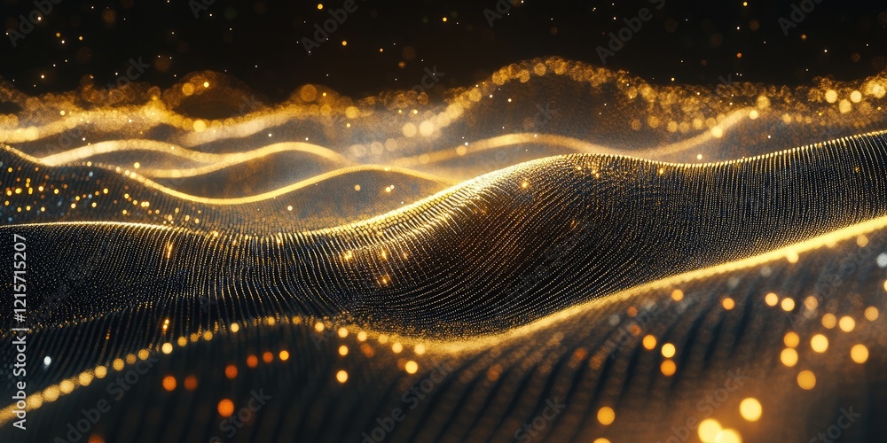Poster elegant glowing digital energy waves with holographic circuits and shimmering lights perfect for tec