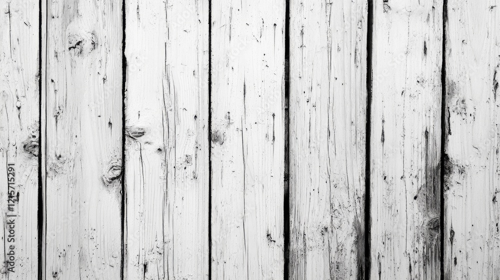 Poster rustic aged white wooden planks textured background with ample space for text or design elements in 