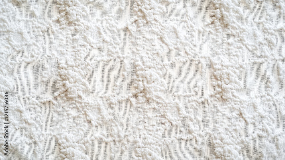 Poster rustic white vintage fabric texture with intricate patterns captured from above soft neutral tones a