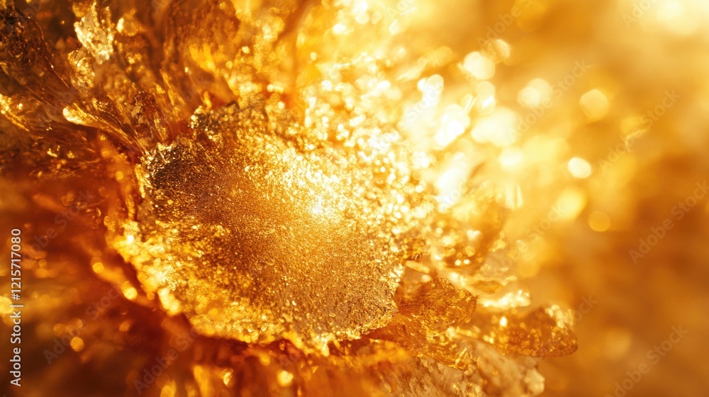Aufkleber golden abstract texture with sparkling details and light reflections suitable for backgrounds and de