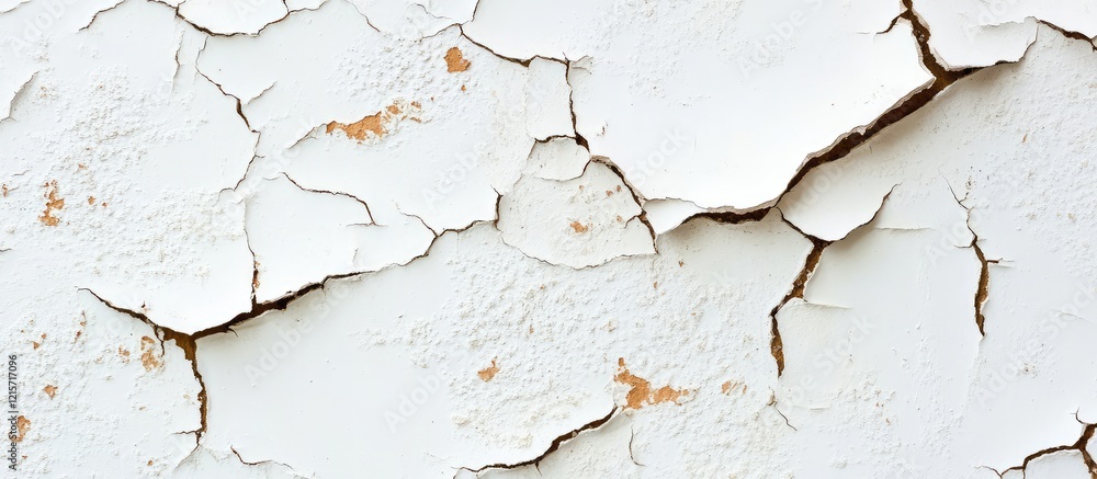 Aufkleber rustic white textured wall with cracked and chipped paint in vertical view showcasing empty space fo