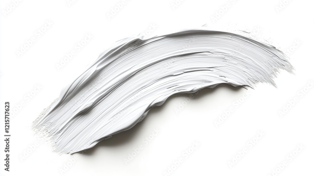Poster white brush stroke texture on clean white background for artistic and design concepts
