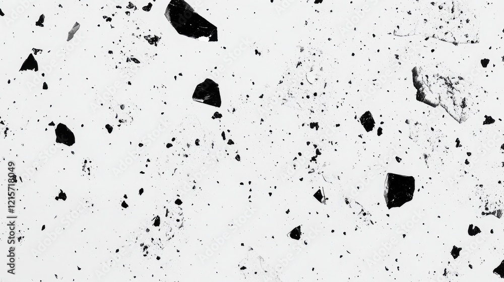 Poster white stone texture with abstract black paint splashes ideal for creative backgrounds and design pro