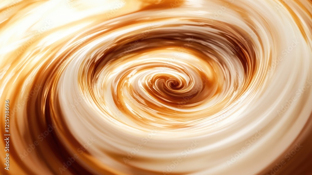Poster abstract swirl pattern of creamy colors with rich brown and beige tones creating a vortex effect cop