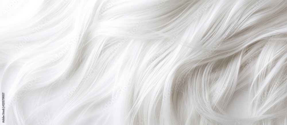 Poster elegant white soft hair texture background with smooth flowing strands and ample copy space for text
