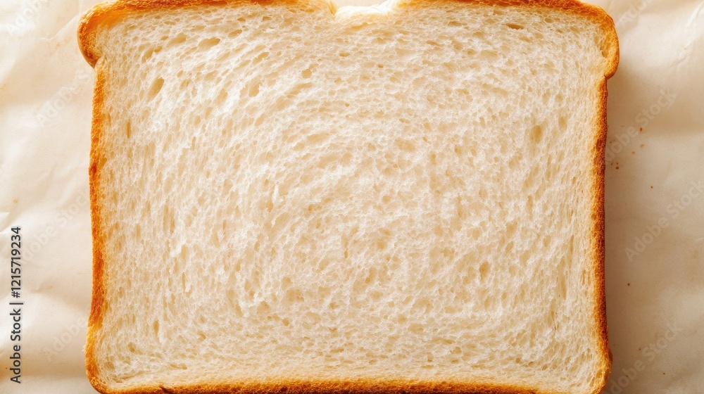 Poster sliced white bread on a neutral background with copy space for text placement