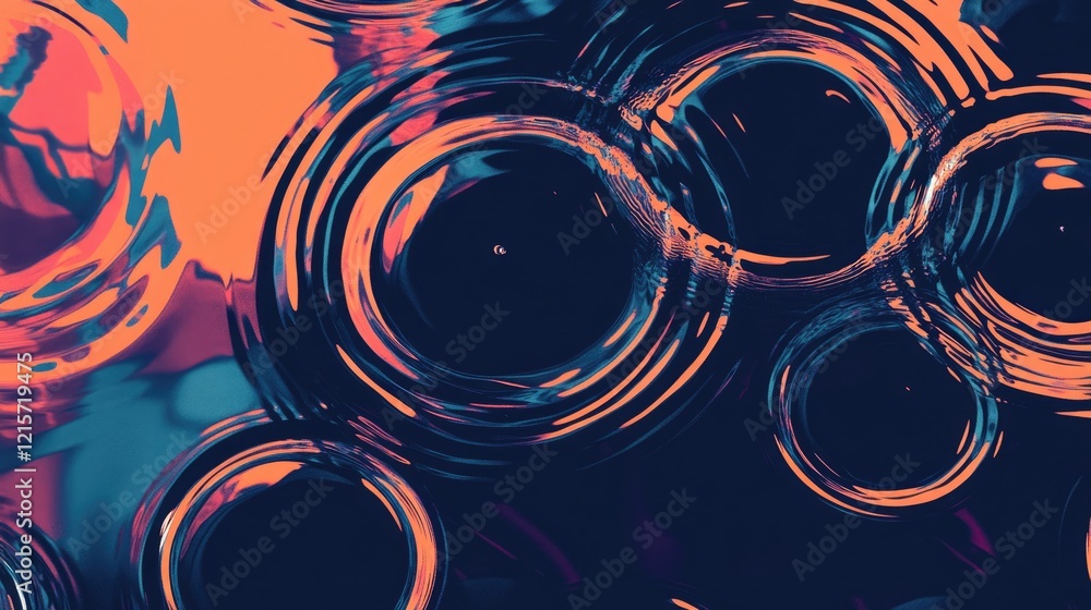 Poster abstract water ripple patterns with vibrant colors and textures copy space for creative design use