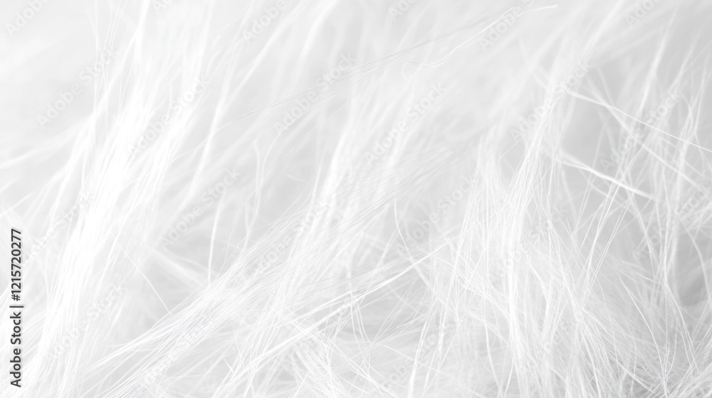 Poster white fluffy textured background with fine fibers and strands copy space