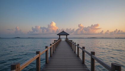 Fototapeta premium pier at sunset