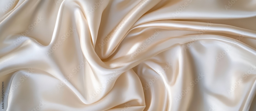 Poster elegant white silk satin fabric texture with soft drapery and smooth surface ideal for text overlay 