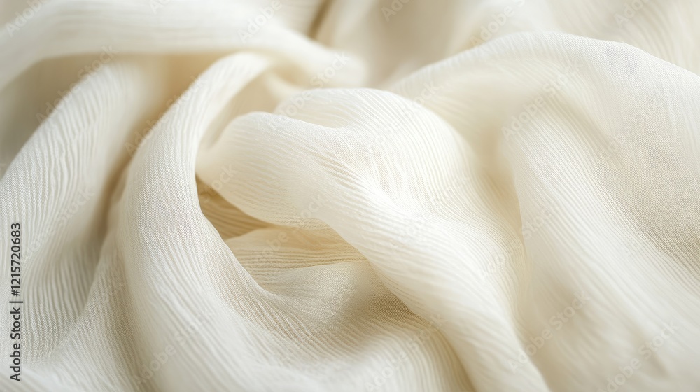 Poster delicate white silk fabric texture with soft draping creases for elegant background use