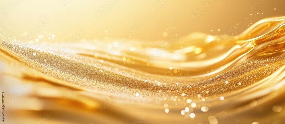 Aufkleber abstract golden waves background with glimmering particles and smooth textures, ideal for luxury the