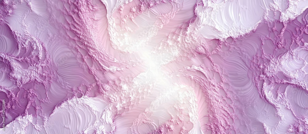 Poster abstract white and pink fractal design with soft shadows and light glow on light purple background f