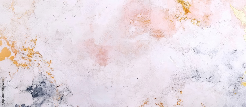 Poster elegant white and soft pink marble terrazzo texture with grey veining on smooth concrete wall, creat