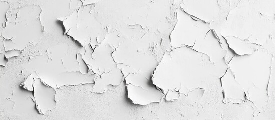 Obraz premium Weathered white cement wall texture with peeling paint ideal for vintage backdrops and artistic design projects