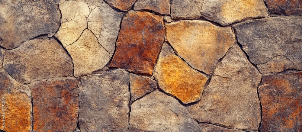Poster rustic weathered stone wall texture with cracks ideal for vintage designs and artistic projects crea