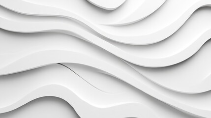 Obraz premium Textured white wallpaper with elegant flowing wave patterns for modern home interior decor and tile applications in minimalistic design.