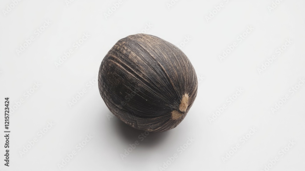 Poster walnut shell isolated on clean white background showcasing rich brown textures and natural patterns 
