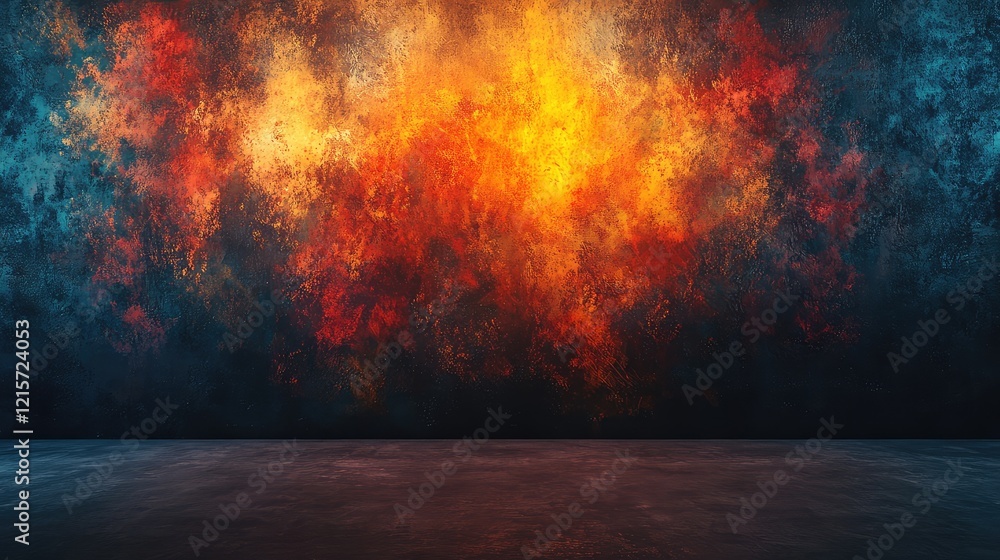 Aufkleber vibrant abstract flames background in rich reds and oranges with deep blue texture ideal for design 