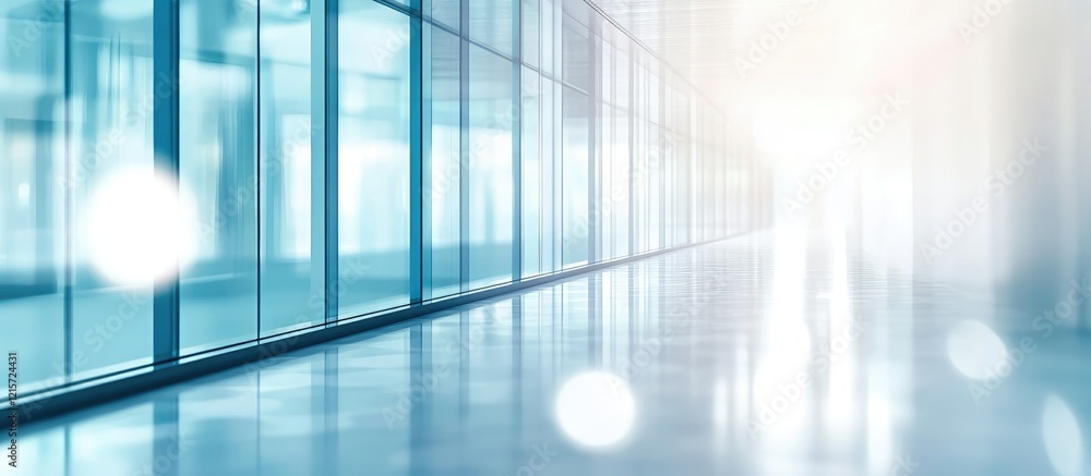 Poster professional and modern empty hallway setting for text and graphic overlay in a career conference pr