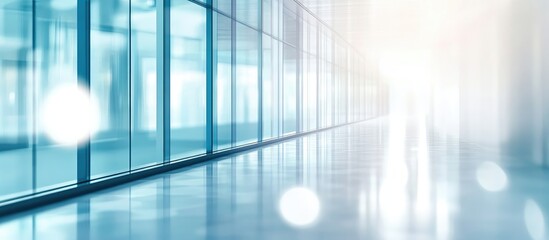 Professional and modern empty hallway setting for text and graphic overlay in a career conference presentation design