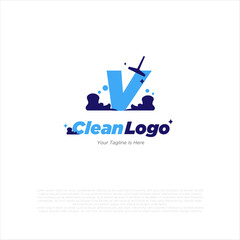 Vector a bubble foam icon and Letter V logo inspiration