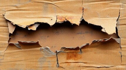Torn Cardboard Background Texture; Rusty, Grunge